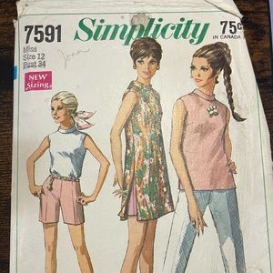 1968 Simplicity Pattern Miss Size 12 Bust 34